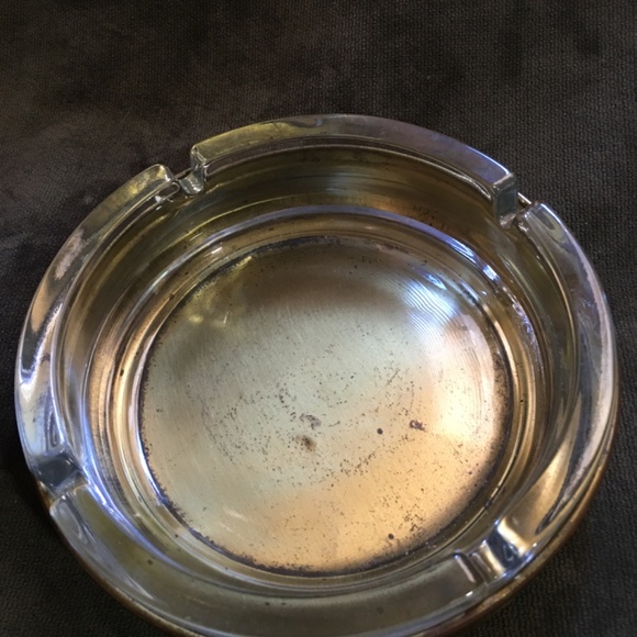 Cristal and brass ashtray - Picture 2 of 5